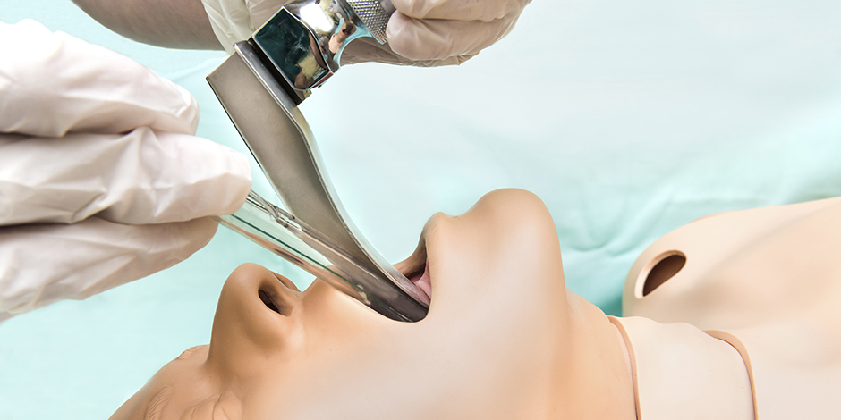 Endotracheal intubation training  (intubation steps)